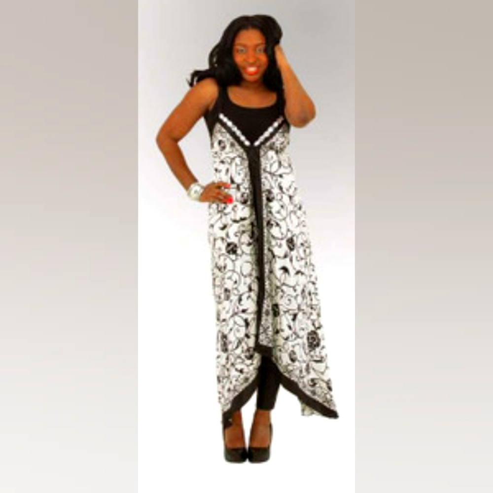 Black/White Shimmering Sun Dress